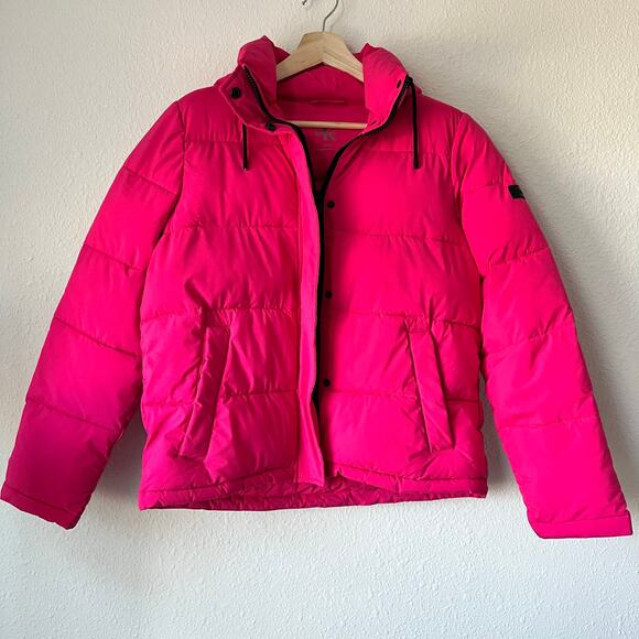 Calvin Klein Pink Puffer Jacket Removable Hood - Small - Picture 1 of 9